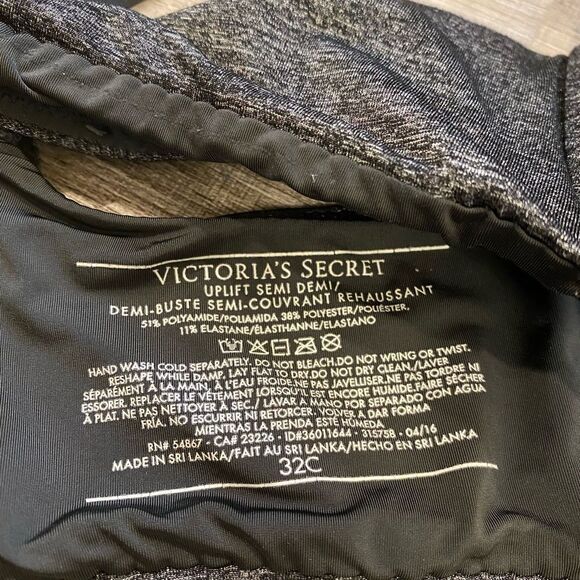 Victoria’s secret Uplift Semi Demi Bra Womens Size 32C, Heather Gray - Picture 8 of 8